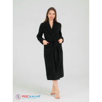 Женский махровый халат с шалькой черный