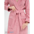 Женский махровый халат с кантом пудрово-розовый МЗ-32 (102)