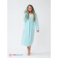Женский халат с капюшоном морская волна